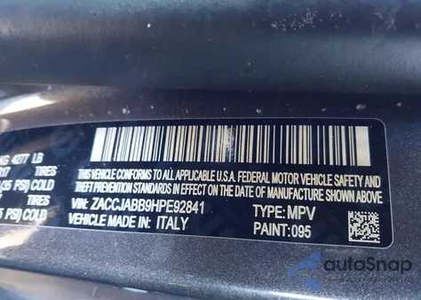 2017 Jeep Renegade Latitude Fwd from USA, damaged, VIN ZACCJABB9HPE92841